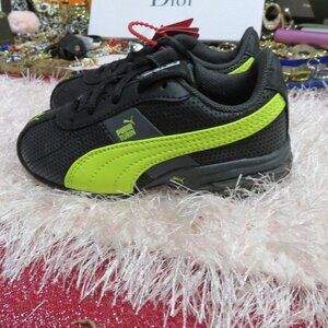 Puma Cell Turin Perf Kids Black Yellow Dark Shadow sneakers tennis shoes sz 7